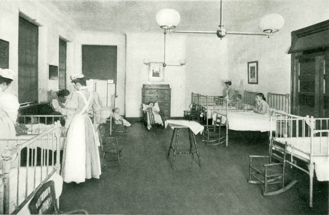 Image of nurses caring for sick children